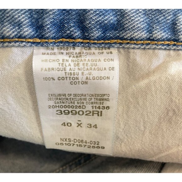 Wrangler Jeans Men's 40x34 Blue Regular Fit Workwear Denim Flat Front - Picture 6 of 7